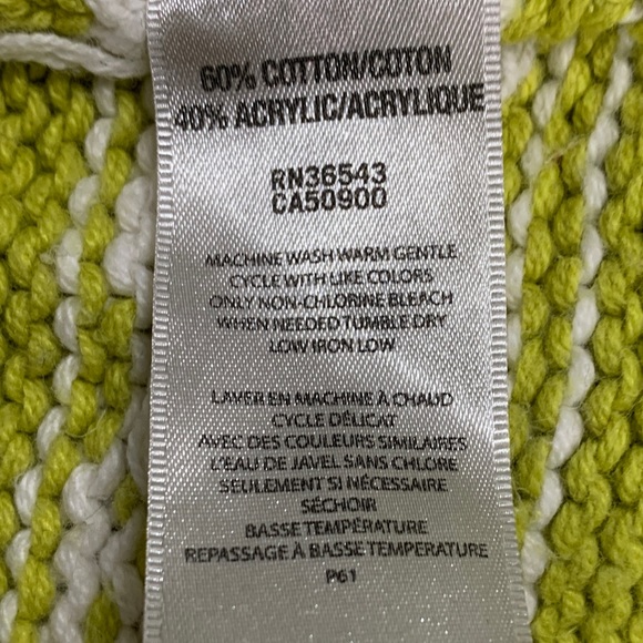 Van Heusen Green Yellow and White Monogran Sweater Size LG - Picture 7 of 7